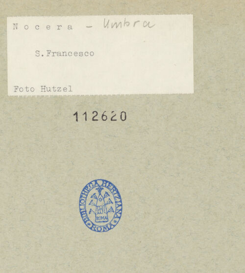 Rückseite von Getty Research Institute [https://www.deutsche-digitale-bibliothek.de/content/lizenzen/rv-ez/] San Francesco - Inneres, westliche Langhauswand, Teilansicht, Blick nach Nordwesten, bh112620_recto. Foto: Hutzel, Max.