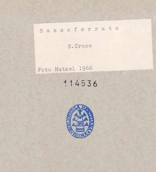 Rückseite von National Gallery of Art, Washington? [https://www.deutsche-digitale-bibliothek.de/content/lizenzen/rv-ez/] Santa CroceSanta Croce - Mittelschiff: Blick von der tonnengewölbten Empore über dem Eingangsjoch nach Nordosten, bh114536_recto. Foto: Hutzel, Max.