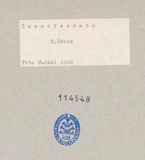 Rückseite von National Gallery of Art, Washington? [https://www.deutsche-digitale-bibliothek.de/content/lizenzen/rv-ez/] Santa CroceSanta Croce - Südliches Seitenschiff, westliches Joch, Südwand: Halbsäule rechts (rechts davon: Relief mit Wappen der Attoni), bh114548_recto. Foto: Hutzel, Max.