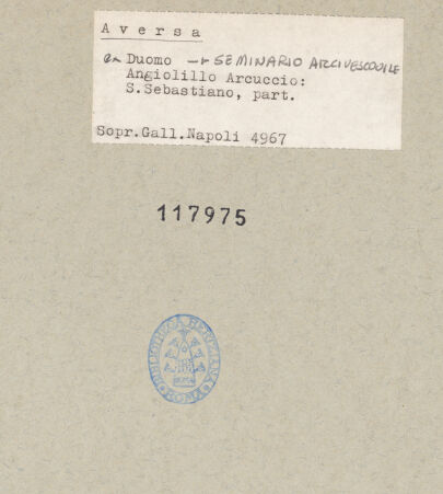 Rückseite von Sopr. BAS NA [https://www.deutsche-digitale-bibliothek.de/content/lizenzen/rv-ez/] Heiliger Sebastian - Detail, bh117975_recto. Foto.