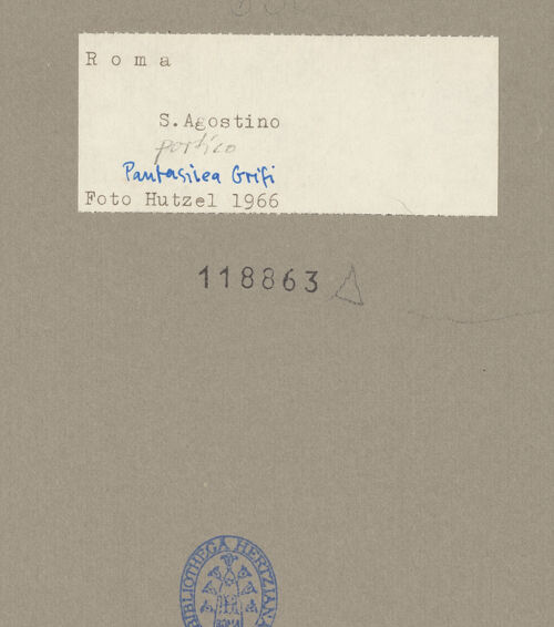 Rückseite von Hutzel, Max [https://www.deutsche-digitale-bibliothek.de/content/lizenzen/rv-ez/] Grabmal für Pentasilea Grifi (+1527), Tochter des Kardinal Pietro Grifi - Detail: Büste, Schrägansicht, bh118863_recto. Foto: Hutzel, Max.