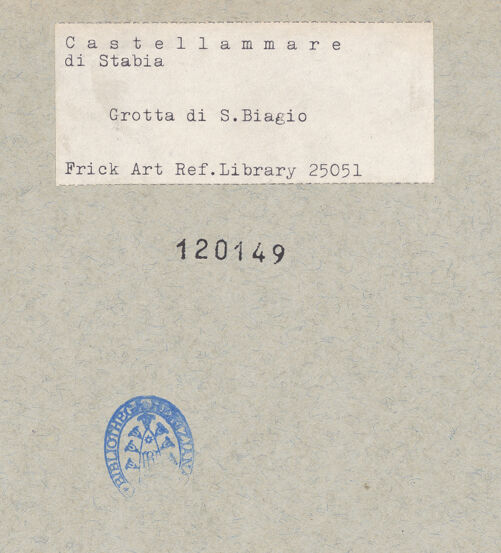 Rückseite von Frick Art Reference Library [https://www.deutsche-digitale-bibliothek.de/content/lizenzen/rv-ez/] FreskenzyklusErzengel Michael - Detail, Kopf, bh120149_recto. Foto.