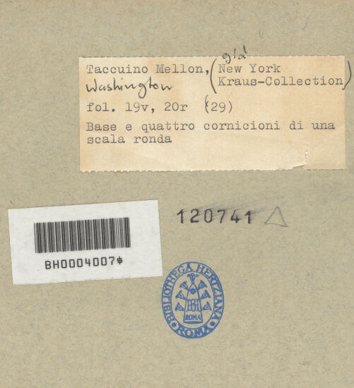 Rückseite von Mellon? [https://www.deutsche-digitale-bibliothek.de/content/lizenzen/rv-ez/] Codex Mellon (Sketchbook of Menicantonio)Basis der Trajanssäule und Kapitell der Trajanssäule - , bh120741_recto. Foto.