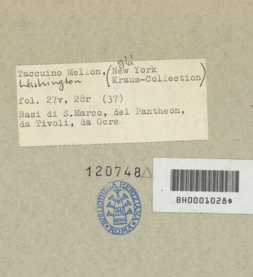 Rückseite von Mellon? [https://www.deutsche-digitale-bibliothek.de/content/lizenzen/rv-ez/] Codex Mellon (Sketchbook of Menicantonio)Schmuckbasen, unter anderem von der Cella des Mars Ultor-Tempels und Basen, unter anderem aus Tivoli, aus der Pantheon-Vorhalle und aus Ostia - , bh120748_recto. Foto.