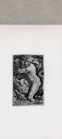 Rückseite von British Museum [https://www.deutsche-digitale-bibliothek.de/content/lizenzen/rv-ez/] Meeresgott, auf einem Delphin reitend - , bh121102. Foto.