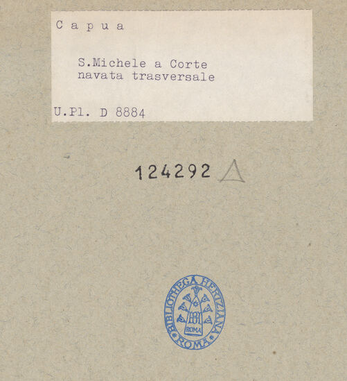 Rückseite von Bibliotheca Hertziana [https://www.deutsche-digitale-bibliothek.de/content/lizenzen/rv-fz/] San Michele a Corte - Presbyterium, bh124292_recto. Foto.