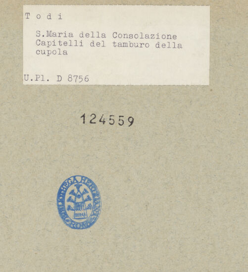 Rückseite von Bibliotheca Hertziana [https://www.deutsche-digitale-bibliothek.de/content/lizenzen/rv-fz/] Ionisierende Kapitelle der Tambourwand - Zwei ionisierende Kapitelle eines Doppelpilasters, bh124559_recto. Foto.