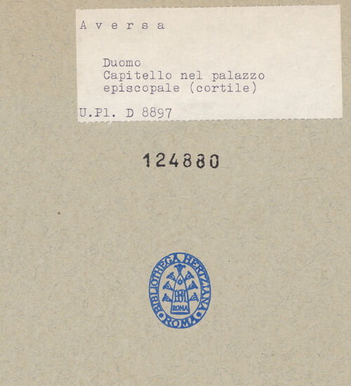 Rückseite von Bibliotheca Hertziana [https://www.deutsche-digitale-bibliothek.de/content/lizenzen/rv-ez/] Gesamtansicht, bh124880_recto. Foto.