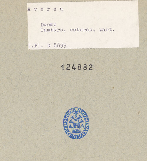 Rückseite von Bibliotheca Hertziana [https://www.deutsche-digitale-bibliothek.de/content/lizenzen/rv-fz/] Duomo - Kuppel, Arkade, Detail, bh124882_recto. Foto.