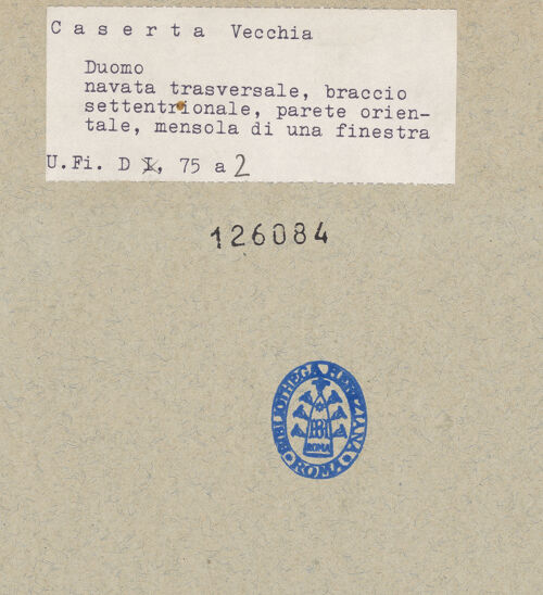 Rückseite von Bibliotheca Hertziana [https://www.deutsche-digitale-bibliothek.de/content/lizenzen/rv-fz/] DuomoNördlicher Querhausarm - Ostwand, Fenster, Detail, bh126084_recto. Foto: Mörsch.