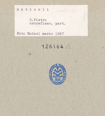 Rückseite von Getty Research Institute [https://www.deutsche-digitale-bibliothek.de/content/lizenzen/rv-ez/] San Pietro - Südwand, Konsole und Bogenansatz des 2. Querbogens, bh126164_recto. Foto: Hutzel, Max.