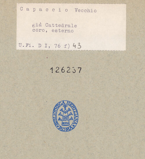 Rückseite von Bibliotheca Hertziana [https://www.deutsche-digitale-bibliothek.de/content/lizenzen/rv-fz/] Santuario di Santa Maria del GranatoApsiden - Apsiden, bh126237_recto. Foto: Mörsch.