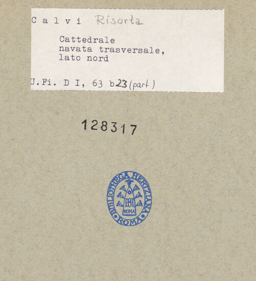 Rückseite von Bibliotheca Hertziana [https://www.deutsche-digitale-bibliothek.de/content/lizenzen/rv-fz/] CattedraleNordfassade - Querhaus, Nordseite, bh128317_recto. Foto.