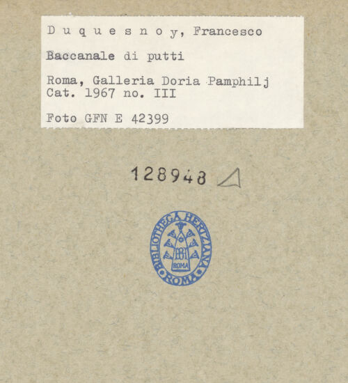 Rückseite von ICCD [https://www.deutsche-digitale-bibliothek.de/content/lizenzen/rv-ez/] Puttenbacchanal mit Ziege - , bh128948_recto. Foto.