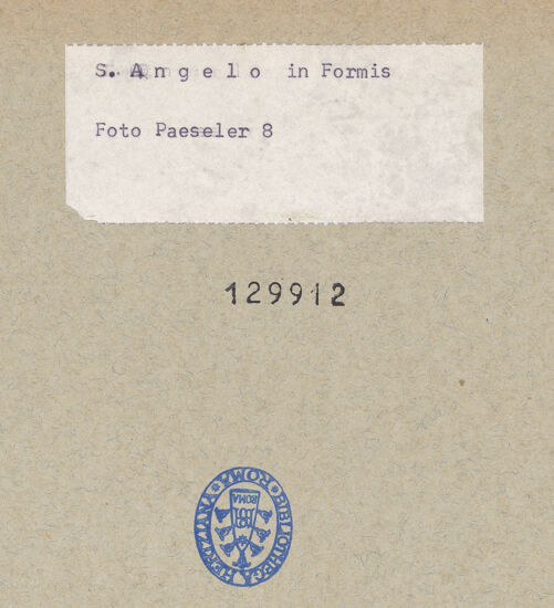 Rückseite von unbekannt [https://www.deutsche-digitale-bibliothek.de/content/lizenzen/rv-fz/] Sant'Angelo in FormisOstfassade (Apsiden) - Nördliche Nebenapsis, bh129912_recto. Foto: Paeseler, Wilhelm.