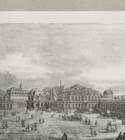 Rückseite von Fiorentini 92 [http://creativecommons.org/publicdomain/mark/1.0/] Dresden, Zwinger (Blatt 3 aus der Serie von 15 Blatt "Ansichten Dresdens" - , bh130914. Foto.