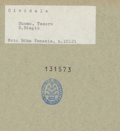 Rückseite von Böhm [https://www.deutsche-digitale-bibliothek.de/content/lizenzen/rv-ez/] Der heilige Blasius (San Biagio) - Gesamtansicht, bh131573_recto. Foto: Böhm, Osvaldo.