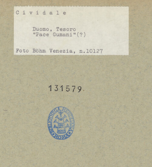 Rückseite von Böhm [https://www.deutsche-digitale-bibliothek.de/content/lizenzen/rv-ez/] Kusstafel mit Kreuzigung und Beweinung Christi (Pace Grimani) - Gesamtansicht, bh131579_recto. Foto: Böhm, Osvaldo.