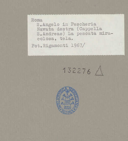 Rückseite von Bibliotheca Hertziana [https://www.deutsche-digitale-bibliothek.de/content/lizenzen/rv-fz/] Der wundersame Fischzug (?)/ Petrus wandelt auf dem Wasser - Gesamtaufnahme, bh132276_recto. Foto: Rigamonti.