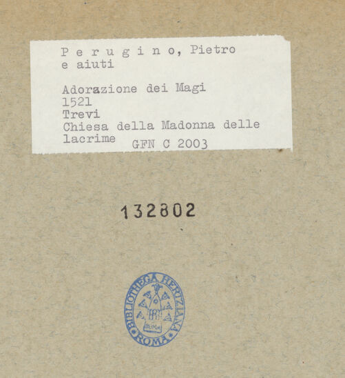 Rückseite von ICCD [https://www.deutsche-digitale-bibliothek.de/content/lizenzen/rv-ez/] Kapellendekoration mit Anbetung des Kindes und ApostelnAnbetung des Kindes - Gesamtansicht, bh132802_recto. Foto.