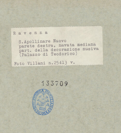 Rückseite von Villani [https://www.deutsche-digitale-bibliothek.de/content/lizenzen/rv-ez/] Mosaiken im LanghausEpistelseite mit männlichen Heiligen - Detail, bh133709_recto. Foto.