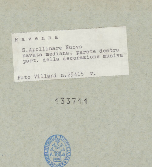 Rückseite von Villani [https://www.deutsche-digitale-bibliothek.de/content/lizenzen/rv-ez/] Mosaiken im LanghausEpistelseite mit männlichen Heiligen - Detail, bh133711_recto. Foto.