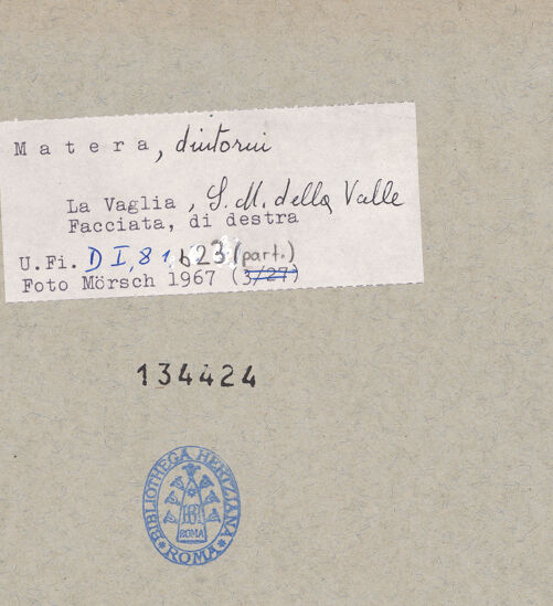 Rückseite von Bibliotheca Hertziana [https://www.deutsche-digitale-bibliothek.de/content/lizenzen/rv-fz/] Santa Maria della ValleSüdfassade (Hauptfassade) - Teilansicht, östlicher Teil, bh134424_recto. Foto: Mörsch.