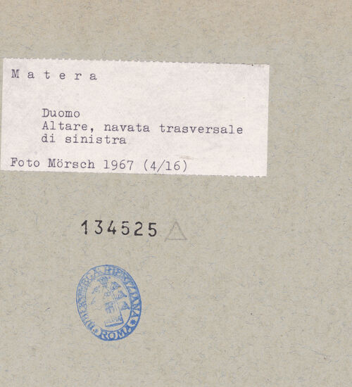 Rückseite von Bibliotheca Hertziana [https://www.deutsche-digitale-bibliothek.de/content/lizenzen/rv-fz/] Cappella di San Michele Arcangelo - , bh134525_recto. Foto: Mörsch.