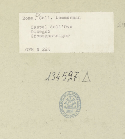 Rückseite von ICCD [https://rightsstatements.org/page/CNE/1.0/] Blick auf das Castell dell'Ovo und Santa Lucia - , bh134597_recto. Foto.