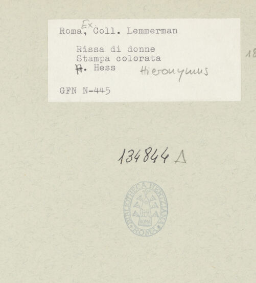 Rückseite von ICCD [https://rightsstatements.org/page/CNE/1.0/] Rauferei unter Frauen - , bh134844_recto. Foto.