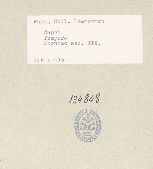 Rückseite von ICCD [https://www.deutsche-digitale-bibliothek.de/content/lizenzen/rv-ez/] Ansicht der Insel Capri - Gesamtansicht, bh134848_recto. Foto.