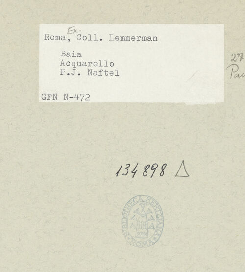 Rückseite von ICCD [https://rightsstatements.org/page/CNE/1.0/] Golf in Kampanien - , bh134898_recto. Foto.