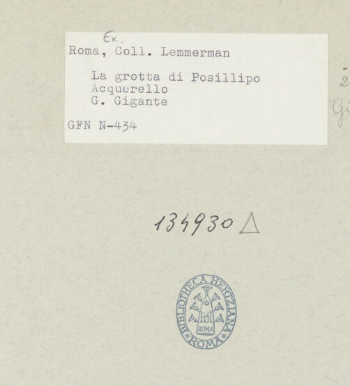 Rückseite von ICCD [https://rightsstatements.org/page/CNE/1.0/] Die Grotte von Posillipo - , bh134930_recto. Foto.