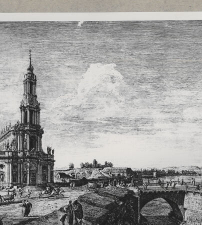 Rückseite von Giacomelli [http://creativecommons.org/publicdomain/mark/1.0/] Dresden, Ansicht der katholischen Kirche (Blatt 4 aus der Serie von 15 Blatt "Ansichten Dresdens") - , bh135985. Foto.