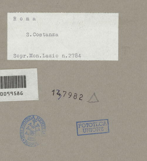 Rückseite von Sopr.Mon.Lazio [https://www.deutsche-digitale-bibliothek.de/content/lizenzen/rv-ez/] Mosaik mit Weinleseszene - Detail, bh137982_recto. Foto.