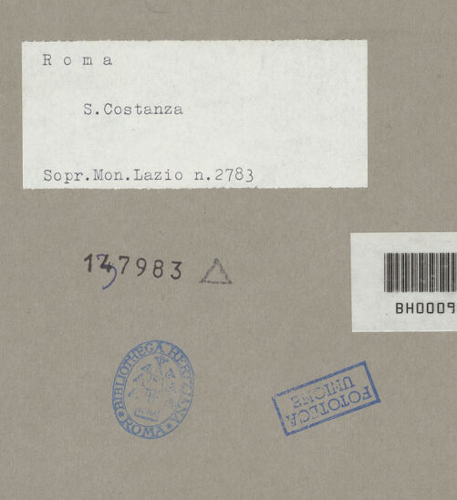 Rückseite von Sopr.Mon.Lazio [https://www.deutsche-digitale-bibliothek.de/content/lizenzen/rv-ez/] Mosaik mit Pflanzen, Vögeln und weiteren Motiven - Gesamtaufnahme, bh137983_recto. Foto.