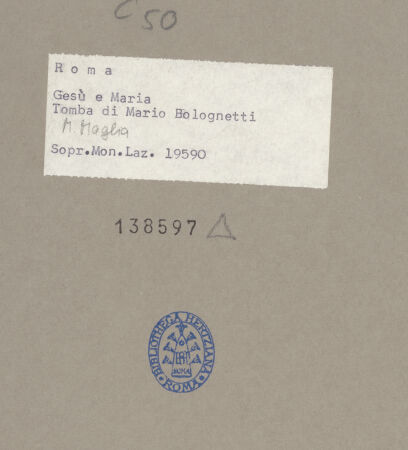 Rückseite von Sopr. Mon. Laz. [https://www.deutsche-digitale-bibliothek.de/content/lizenzen/rv-ez/] Grabmal des Mario Bolognetti - Detail: rechter Putto, bh138597_recto. Foto.