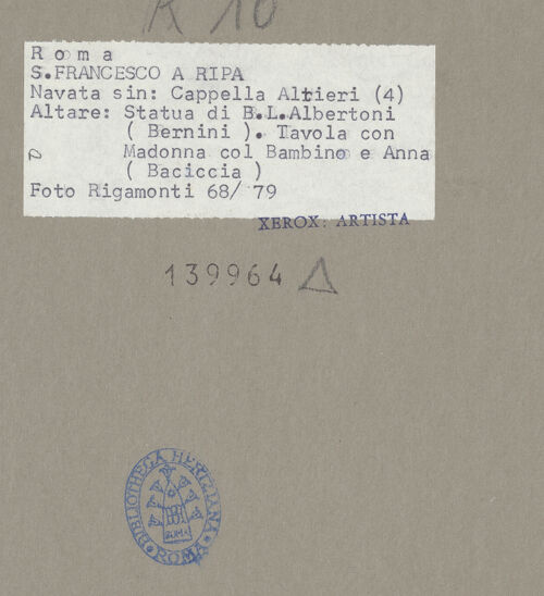 Rückseite von bh139964_recto