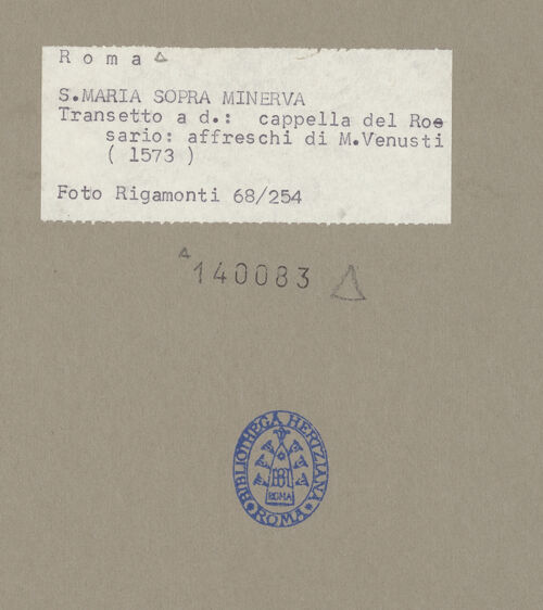 Rückseite von Bibliotheca Hertziana [https://www.deutsche-digitale-bibliothek.de/content/lizenzen/rv-fz/] Mysterien des Rosenkranzes - Gesamtansicht, bh140083_recto. Foto: Rigamonti, F..