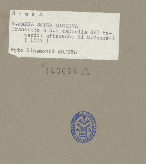 Rückseite von Bibliotheca Hertziana [https://www.deutsche-digitale-bibliothek.de/content/lizenzen/rv-fz/] Mysterien des Rosenkranzes - Detail, bh140085_recto. Foto: Rigamonti, F..