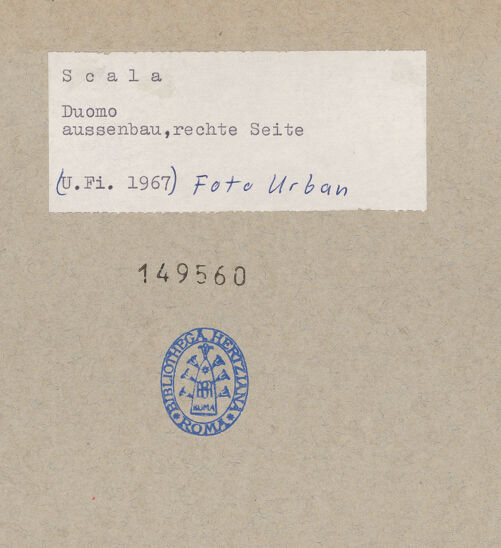 Rückseite von Bibliotheca Hertziana [https://www.deutsche-digitale-bibliothek.de/content/lizenzen/rv-fz/] Duomo - Rechte Seite, bh149560_recto. Foto: Urban, Thomas.