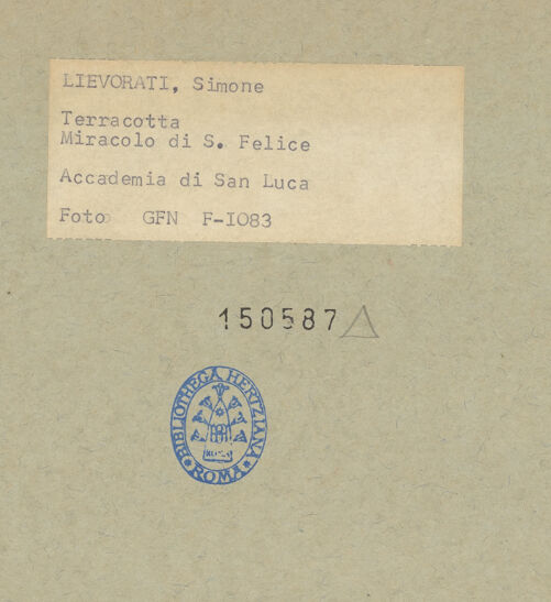 Rückseite von ICCD [https://www.deutsche-digitale-bibliothek.de/content/lizenzen/rv-ez/] Das Wunder des heiligen Felix - , bh150587_recto. Foto.