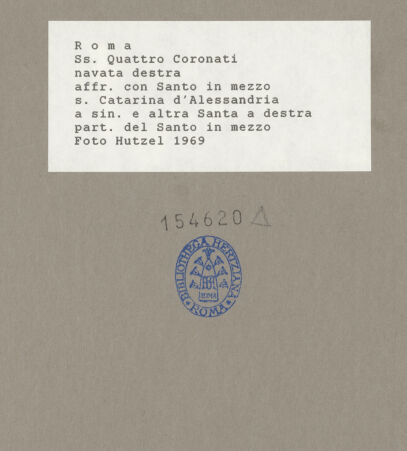 Rückseite von Hutzel, Max [https://www.deutsche-digitale-bibliothek.de/content/lizenzen/rv-ez/] Heiliger Antonius Abbas (?), flankiert von der heiligen Katharina von Alexandria und einer weiteren Heiligen - Detail: Gesicht des Hl. Antonius Abbas, bh154620_recto. Foto: Hutzel, Max.