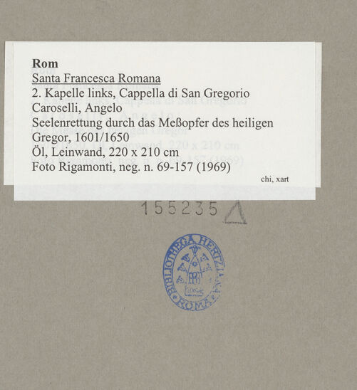 Rückseite von Rigamonti [https://www.deutsche-digitale-bibliothek.de/content/lizenzen/rv-fz/] Seelenrettung durch das Meßopfer des heiligen Gregor - , bh155235_recto. Foto.