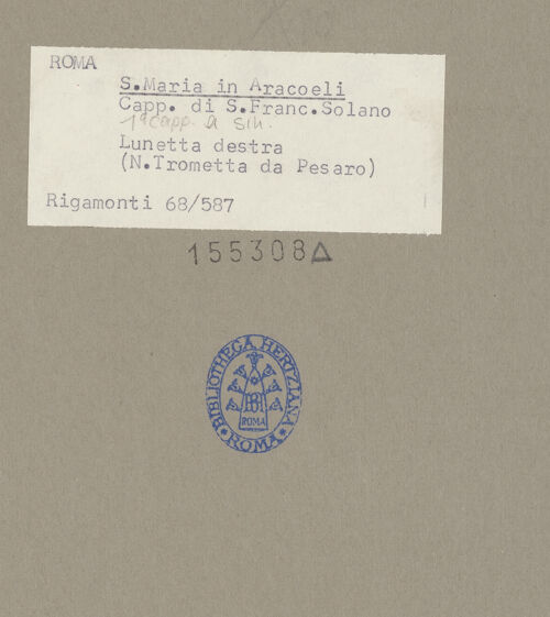 Rückseite von Bibliotheca Hertziana [https://www.deutsche-digitale-bibliothek.de/content/lizenzen/rv-fz/] Anbetung Mariens durch Personen des Alten Testaments - , bh155308_recto. Foto: Rigamonti.