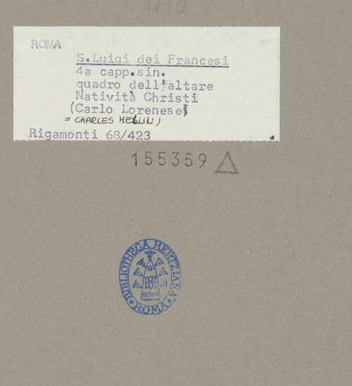 Rückseite von Bibliotheca Hertziana [https://rightsstatements.org/page/CNE/1.0/] Geburt Christi - , bh155359_recto. Foto: Rigamonti.