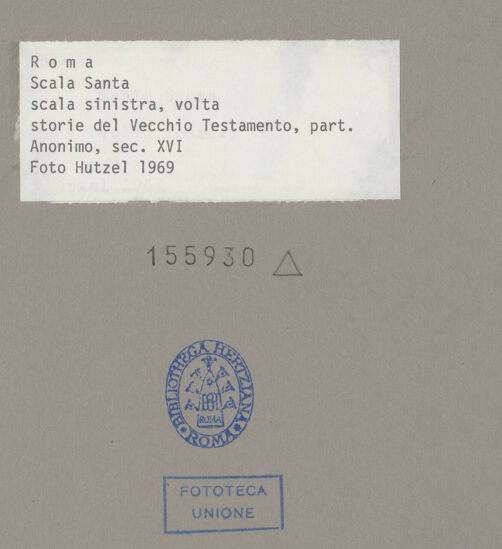 Rückseite von Getty Research Institute? [https://www.deutsche-digitale-bibliothek.de/content/lizenzen/rv-fz/] Szenen aus dem Alten Testament - Gewölbe: obere drei Bildfelder, bh155930_recto. Foto: Hutzel, Max.