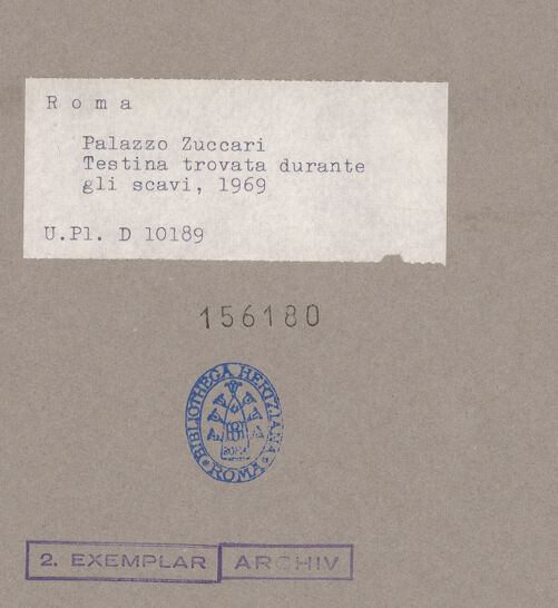 Rückseite von Bibliotheca Hertziana [https://www.deutsche-digitale-bibliothek.de/content/lizenzen/rv-fz/] Minerva - Profilansicht rechte Seite, bh156180_recto. Foto.