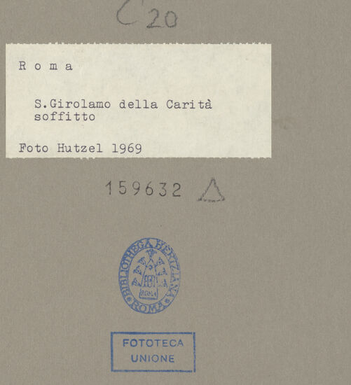 Rückseite von unbekannt [https://www.deutsche-digitale-bibliothek.de/content/lizenzen/rv-ez/] Kassettendecke mit Imago Pietatis, Arma Christi und Kardinalswappen - , bh159632_recto. Foto: Hutzel, Max.