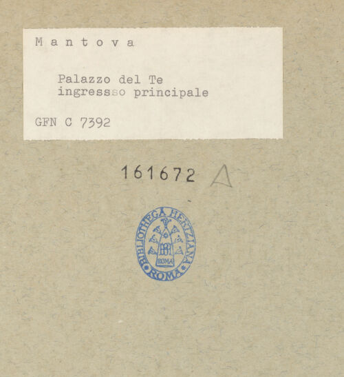 Rückseite von ICCD [https://www.deutsche-digitale-bibliothek.de/content/lizenzen/rv-ez/] Palazzo del TèGartenfassade / Ostfassade - Mittelteil aus Nordosten, bh161672_recto. Foto.